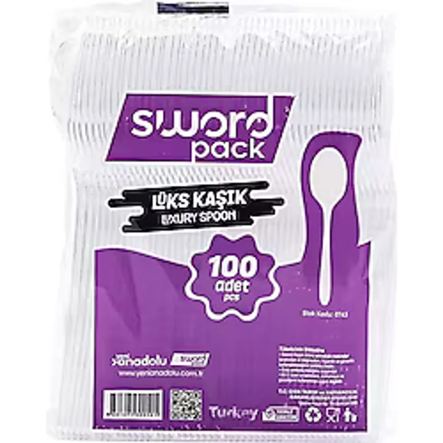 Sword Lüx Plastik Kaşık Şeffaf 2,8 Gr 100'lü