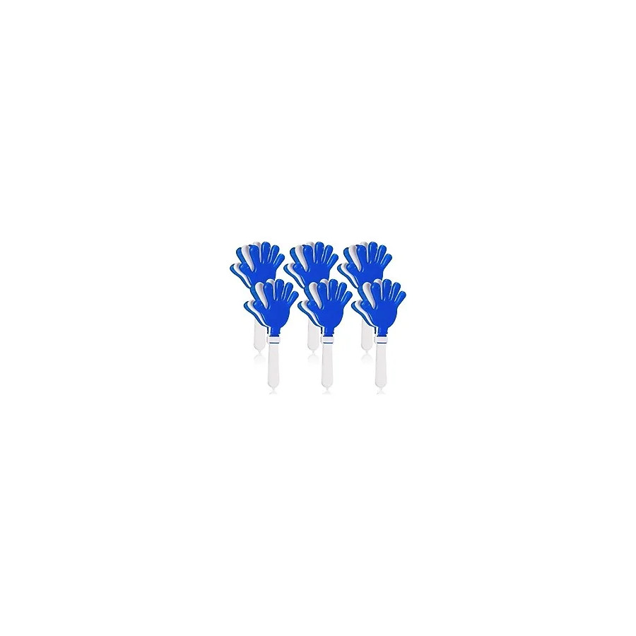 Syhood 6 Adet El Clappers 7,5 inç Gürültü Yapıcı Parti Tercihleri Plastik Clapper Spor Etkinlikleri Futbol Basketbol Oyunu için Şerefe Doğum Günü Süslemeleri Hediye Malzemeleri (Mavi ve Beyaz)