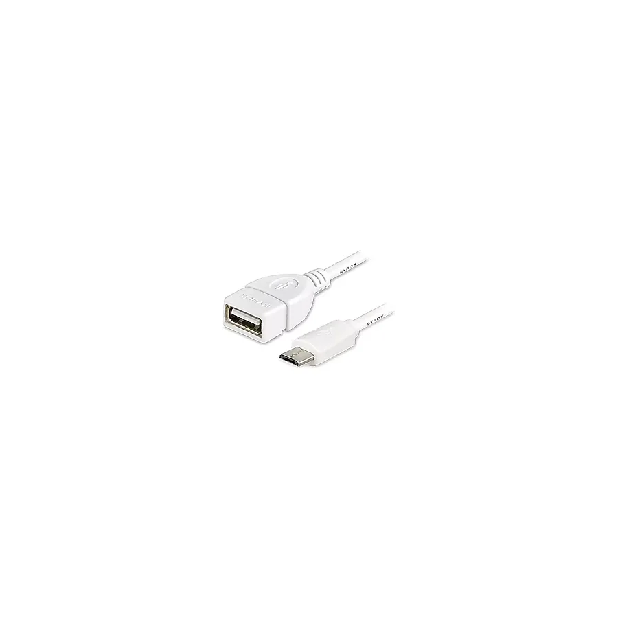 Syrox C78 1.0A 20Cm Micro Usb - Usb 2.0 Otg Kablo Dönüştürücü - Beyaz