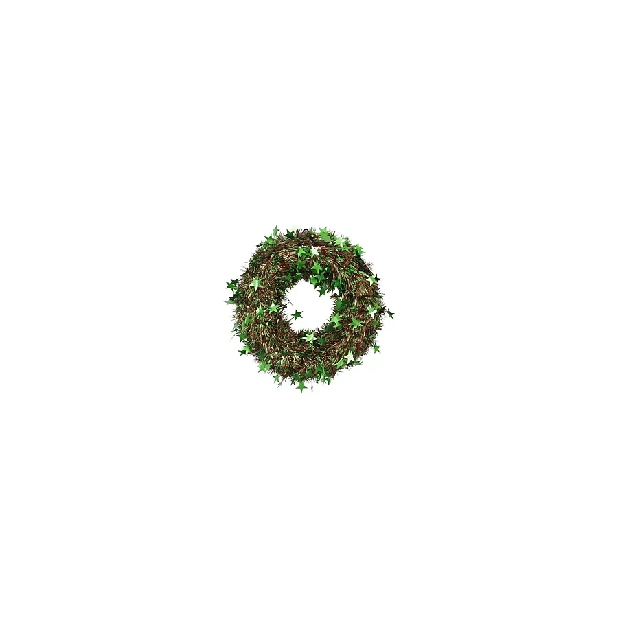 T.concept Yılbaşı Ön Kapı Süsü Yeni Yıl Noel Dekorasyon Yeşil Yıldızlı Çelenk