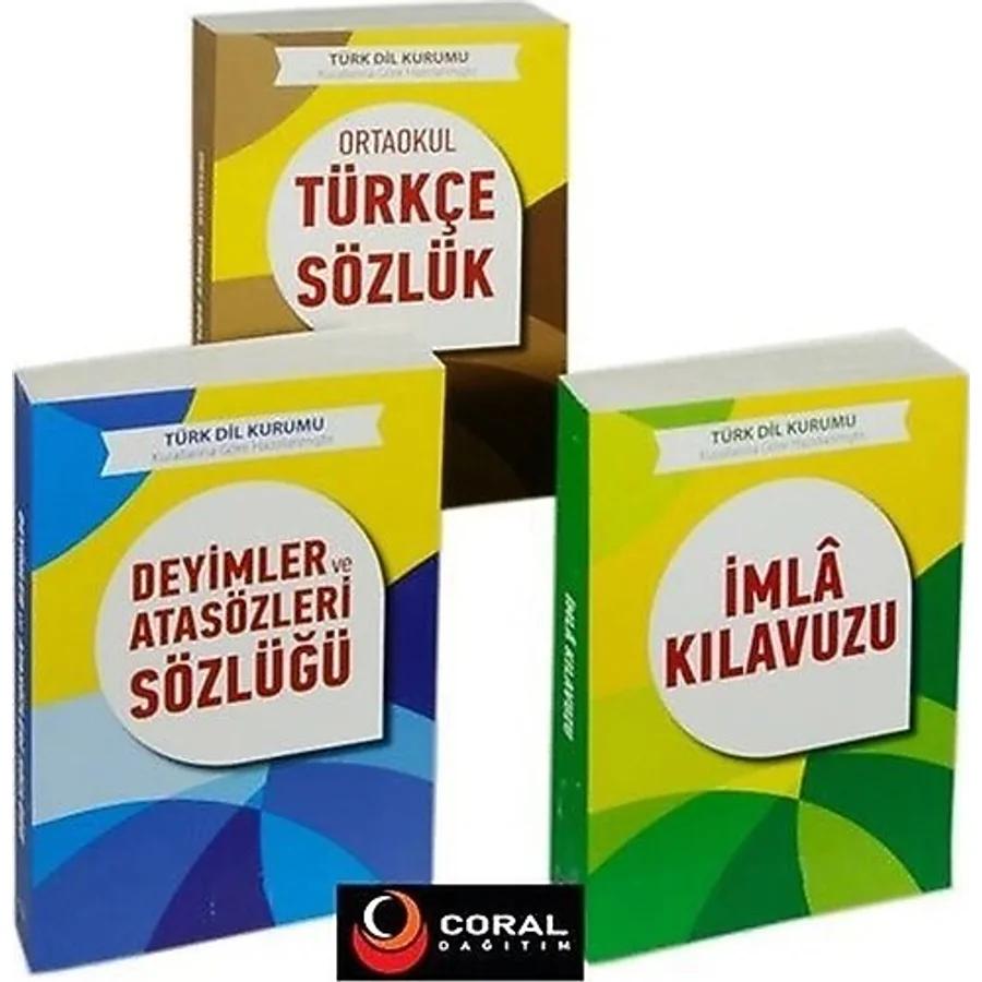 T.D.K. Uyumlu Ortaokul Türkçe Sözlük Deyimler ve Atasözleri Sözlüğü İmla Klavuzu Seti - 3 Kitap Takım - Coral Dağıtım