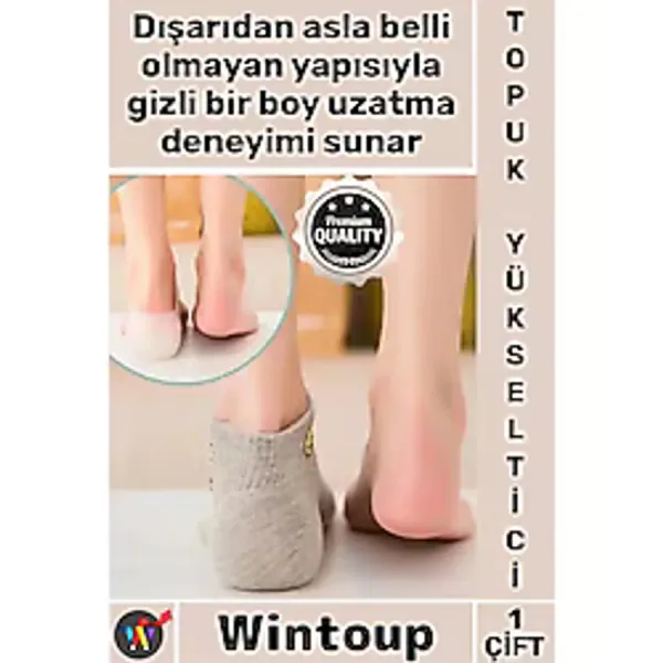 #Tabanlık Boy Uzatıcı Ortopedik Ayakkabı Tabanlık Jel Konforlu Gizli Rahat Silikon Topuk Yükseltici