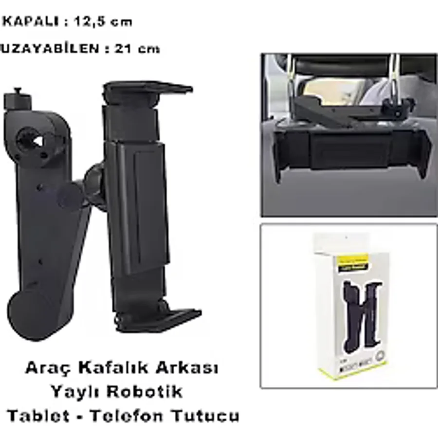 Tablet Ve Telefon Tutucu Arac Ici Arka Koltuk Kafalik Model Robotik Profesyonel Kaliteli - Caraks