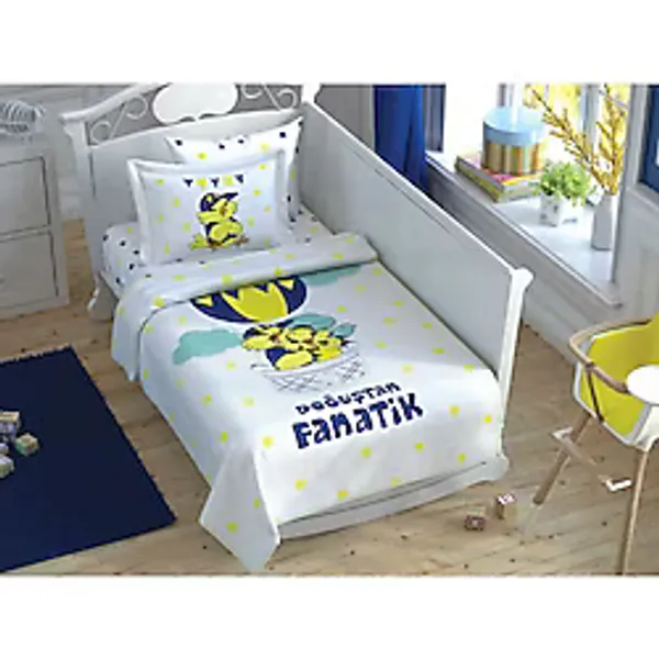 Taç Fenerbahçe Sarı Kanarya Fanatik Baby Bebek Pike Takımı - Beyaz