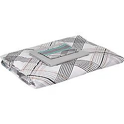 Taç Floyd Ranforce Geometrik Desenli%100 Pamuk Complete Set, Gri, Tek Kişilik
