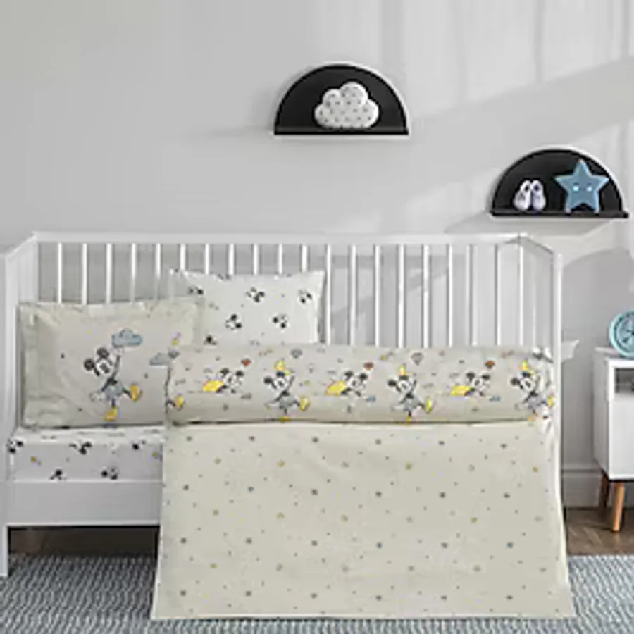Taç Lisanslı Disney Mickey Mouse Dream Baby Pamuklu Bebek Nevresim Takımı