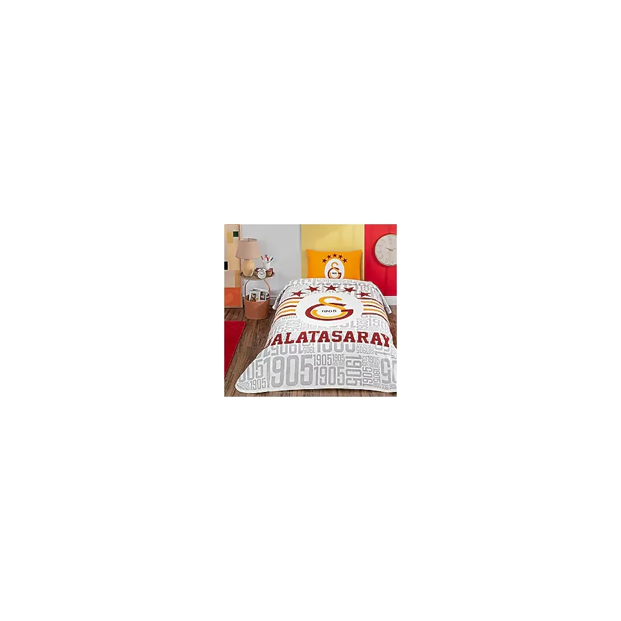 Taç Lisanslı Galatasaray 5 Yıldız Logo Tek Kişilik Pike Takımı