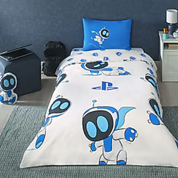 Taç Playstation Astrobot Lisanslı Pamuk Tek Kişilik Nevresim Takımı