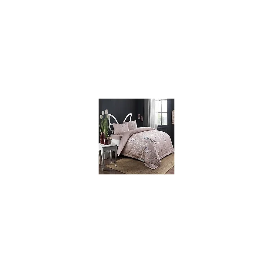 Taç Sarah Dört Mevsim Kapitone Complete Set Çift Kişilik Nevresim Takımı Pembe Desenli 200 x 220 cm - 200 x 220 cm - Renkli