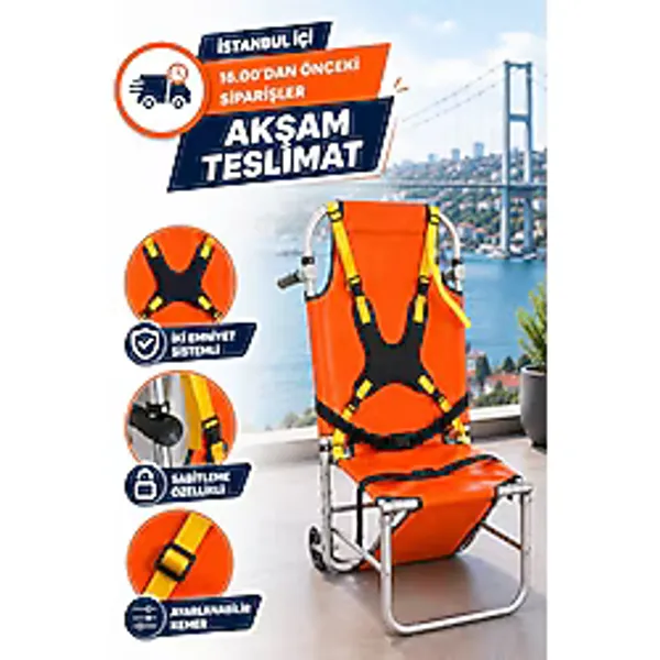 Tagesan Kombinasyon Sedye Hasta Taşıma Sedyesi Merdiven Sedyesi Sandalye Sedye 150 Kg Taşıma Kapasiteli