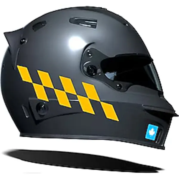 Taksi Sarısı Damalı Kask Motosiklet Sticker Takımı Çınar Extreme
