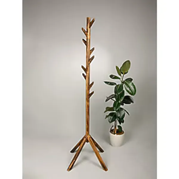 TALASCH Ahşap Ayaklı Askılık Portmanto Modern Elbise Askısı Konfeksiyon 175 Cm Naturel Ceviz