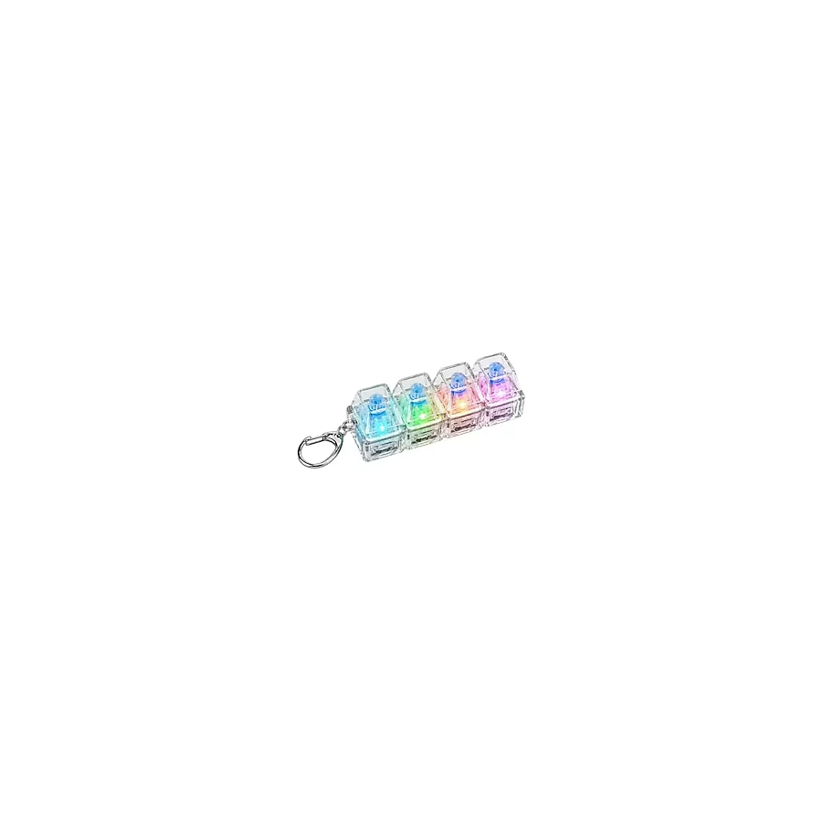 Talky Işıklı Mini Klavye Anahtarlık, Click Sesli Mekanik Switch Fidget Oyuncak,RGB LED Işıklı Stres Giderici