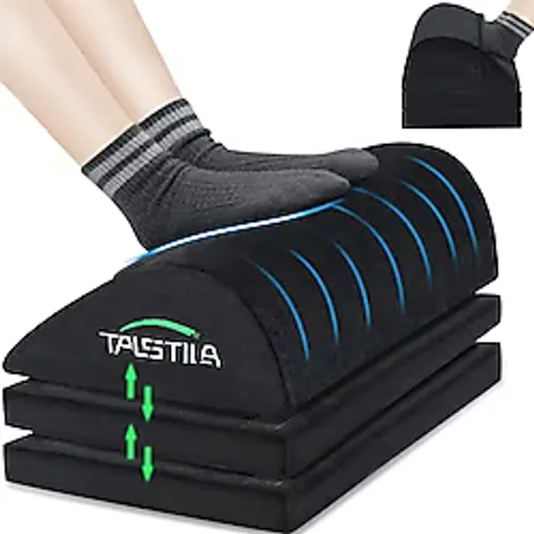 TALSTILA İş Yerinde Masa Altı için Ayak Dayanağı, Sıcak Peluş Ayak Cebiyle Ayak Dayanağı, Ergonomik Ayarlanabilir Hafızalı Köpük Ayaklık, Masa Altı, Ofis Masası ve Ofis Koltuğu için - Sırt ve Bacak