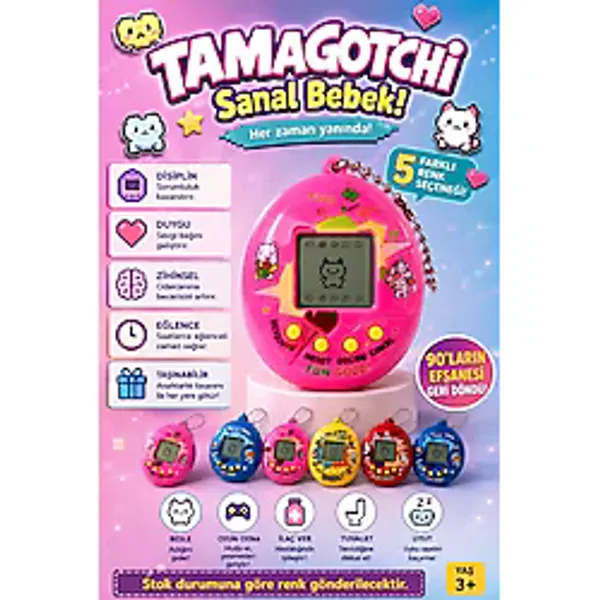 Tamagotchi Sanal Bebek Nostaljik Eğitici Dijital Evcil Hayvan Anahtarlıklı