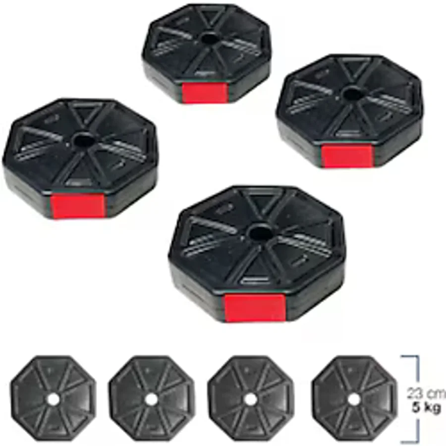 Tan Spor 20 KG(4X5KG)Ağırlık Plakası Sekizgen Köşeli Paleti (Kırmızı Kapaklı)