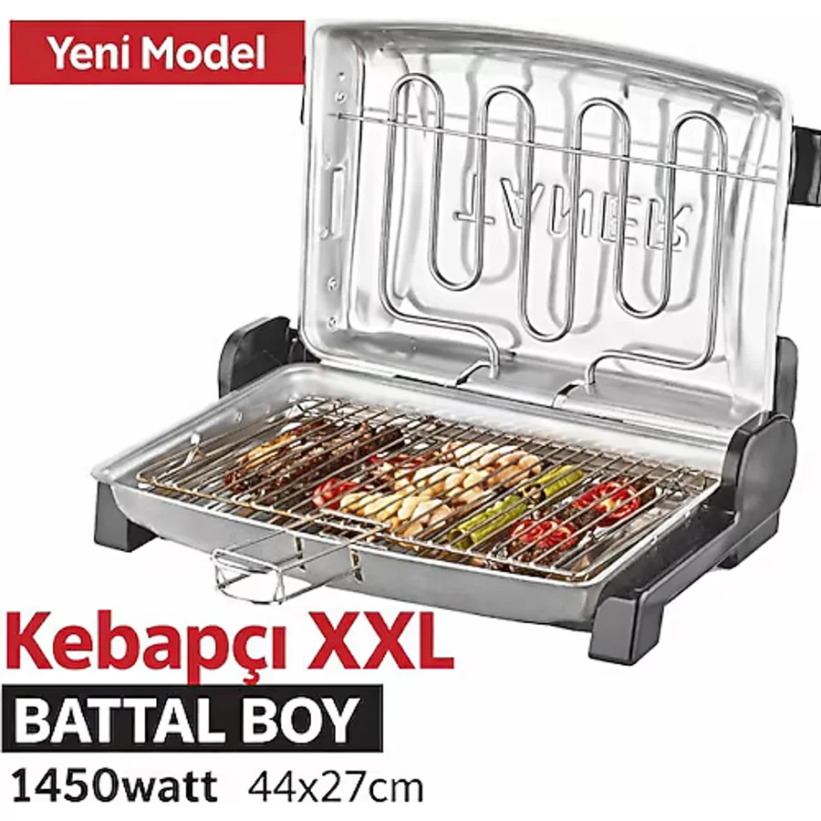 Taner Kebapçı TNRIZ-1707 Battal Boy Gri 1450 W Izgara