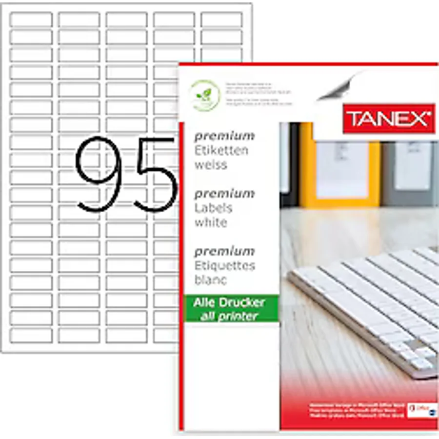 Tanex TW-2095 30 x 12 mm 100 Sayfa Lazer Etiket