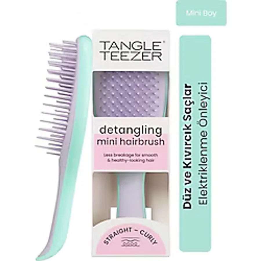 Tangle Teezer The Ultimate Detangler Mint & Lilac Eletriklenme Önleyici Mini Boy Tarak (Düz ve Kıvırcık Saçlar)