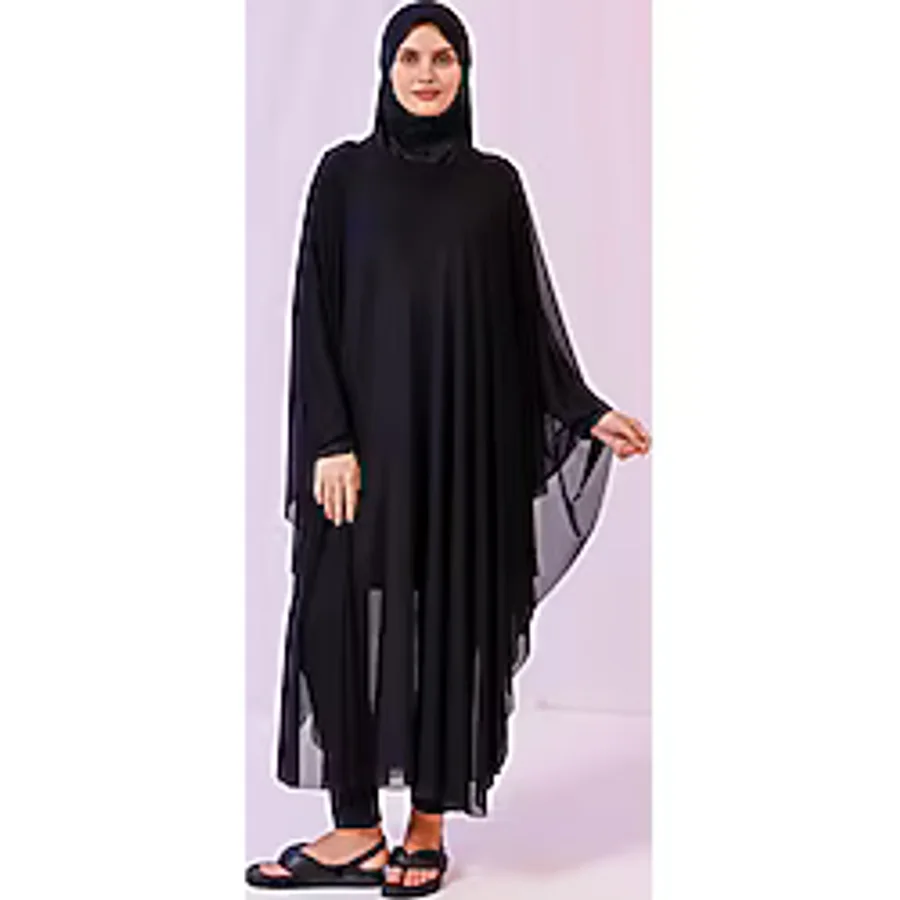 Tarzını Seç Kimono Pareo - Tesettür Pareo - Esnek Likralı Tül Siyah 240x135 Cm