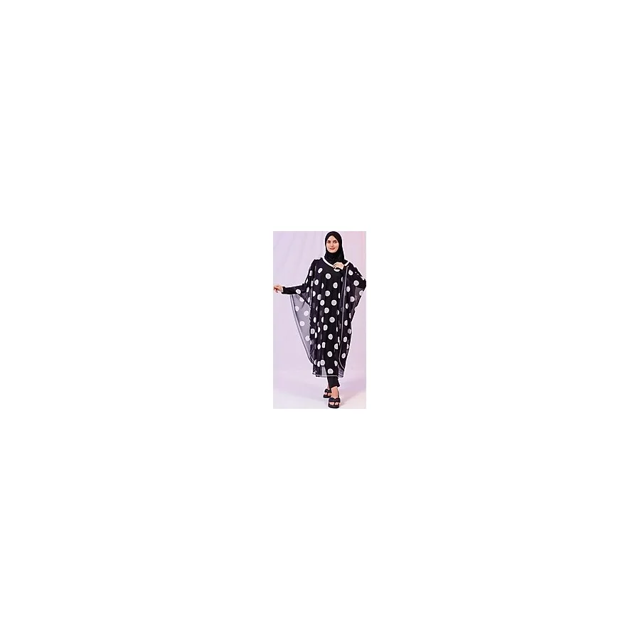 Tarzını Seç Kimono Pareo - Tesettür Pareo - Puantiyeli Siyah 240x135 Cm