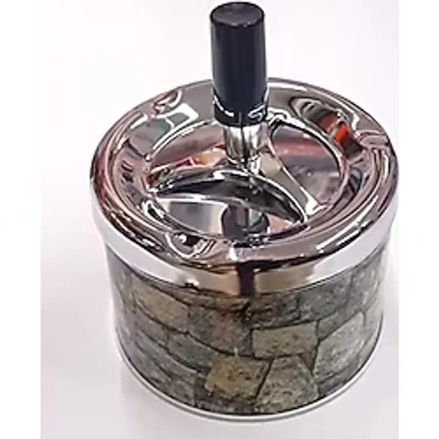 Taş Desen Üstten Basmalı Tasarım Metal Küllük Kötü Koku ve Dumanı Yok Edip Hapseden Kül Tablası