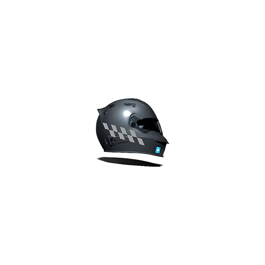Taş Grisi Damalı Kask Motosiklet Sticker Takımı Çınar Extreme