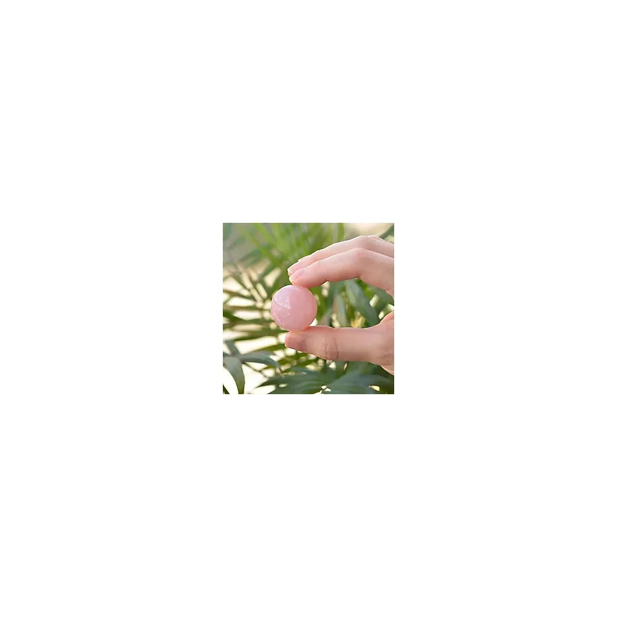 Taş Sandığı Küçük Boy Pembe Kuvars Taşı Küre