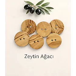 Tasarım Ahşap Düğme Zeytin Ağacı 1.5 cm Çapında 20 Adet.