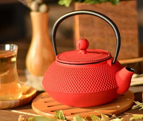 Taşev Linden Sümbül Kırmızı 750 ml Döküm Demlik