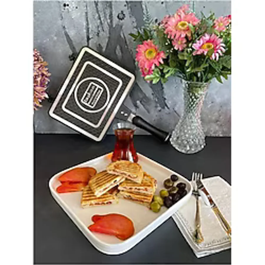 Taşhan Döküm Ocak Üstü Lüks Tost - Siyah