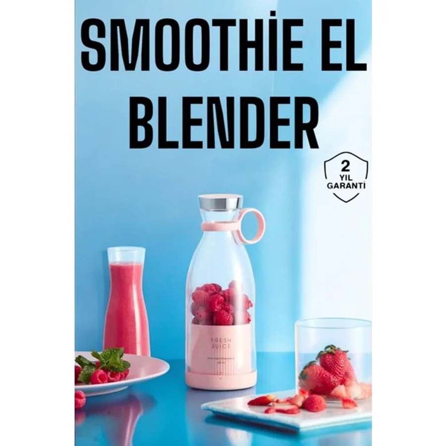 Taşınabilir Çok Renkli Meyve Sıkacağı, Şarjlı ve Pratik Smoothie Blender - Açık Bej