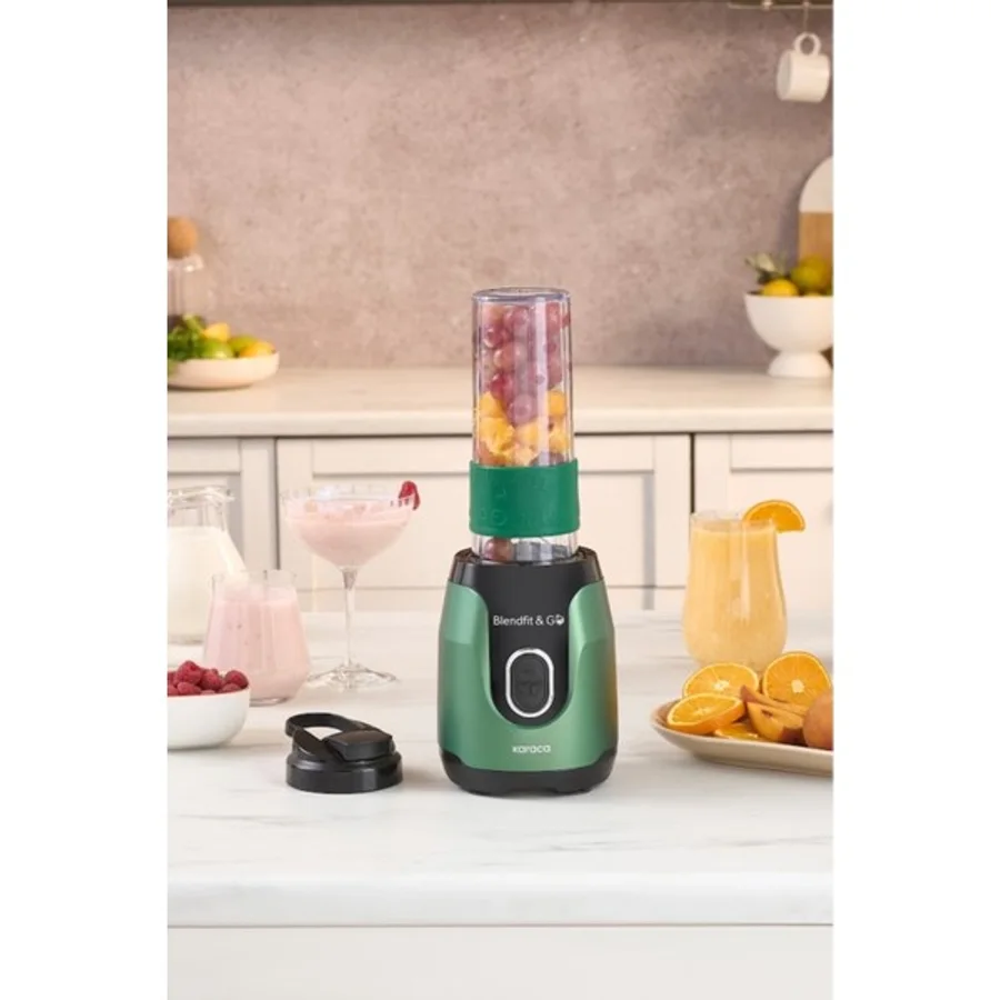 Taşınabilir Kişisel Smoothie Blender, Şık Emerald Yeşil Renk - Ahşap