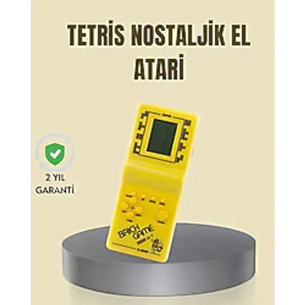 Taşınabilir Tetris Oyunu El Konsolu - Dayanıklı Plastik, Pil Ile Çalışan Retro Oyun Aleti ( Lisinya )