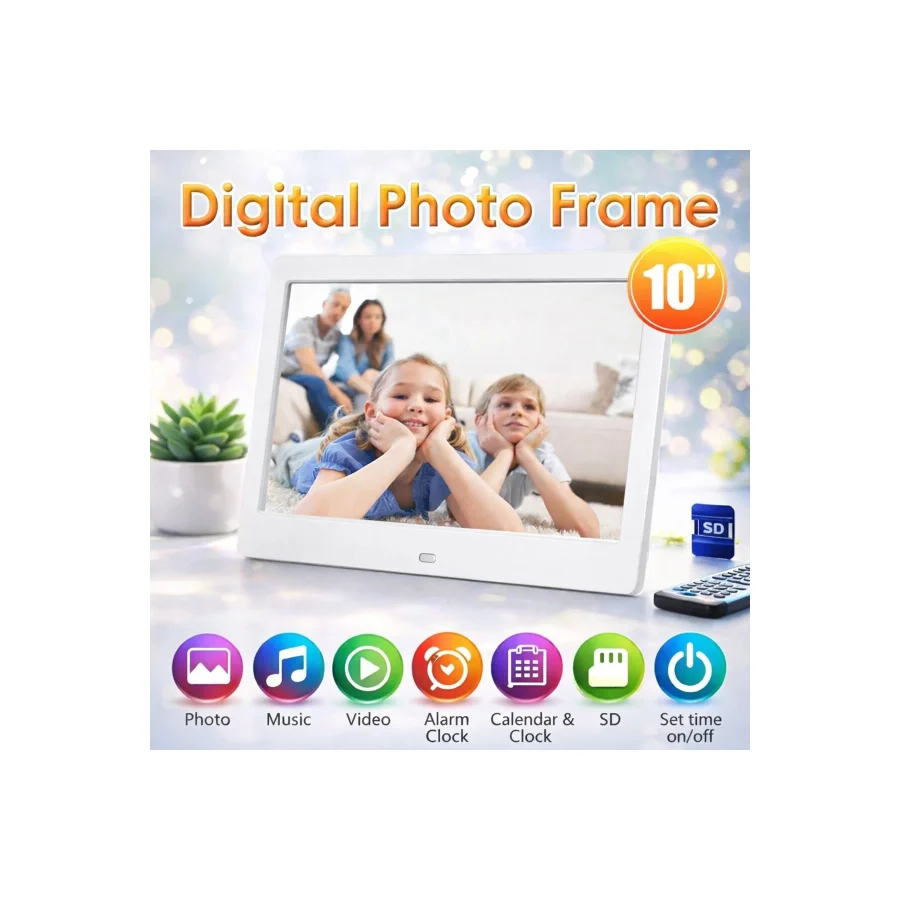 Tastech 10.1 inç Digital Fotoğraf Çerçevesi Photo Frame SD/USB MP3/MP4 ÇALAR 1024X600 RESİM ÇERÇEVE