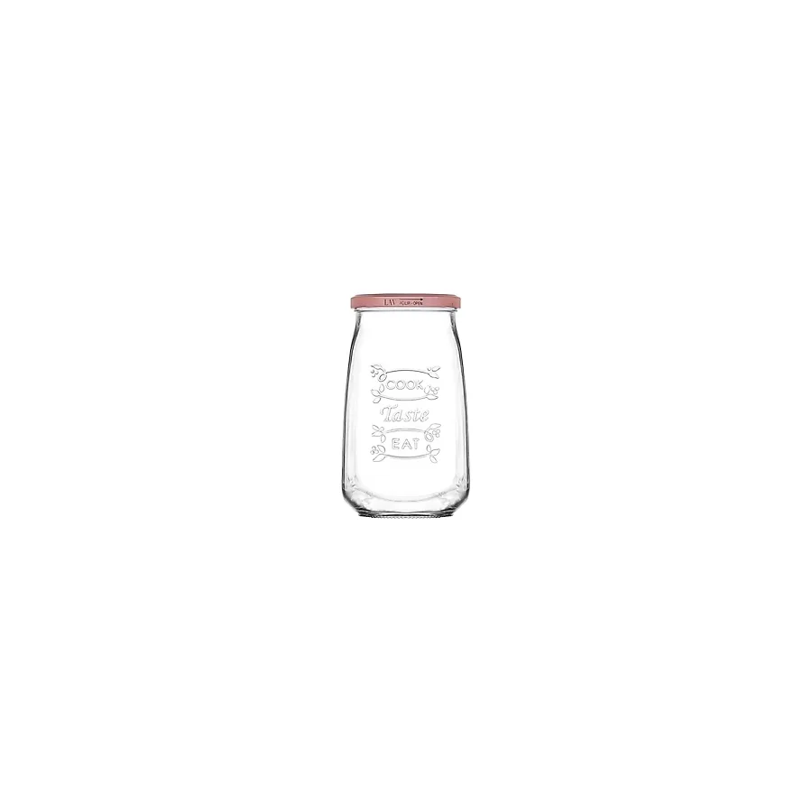 Tasty Cam Kavanoz Tekli Büyük Boy 1050 ml Metal Kapaklı (Erzak Saklama/Turşu Kavanozu )