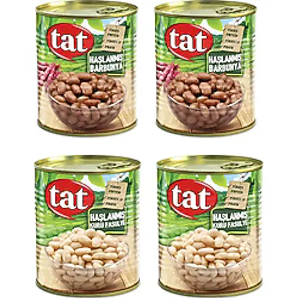 Tat Haşlanmış Kuru Fasulye Ve Barbunya 800 Gr X 4 Adet Karma Paket