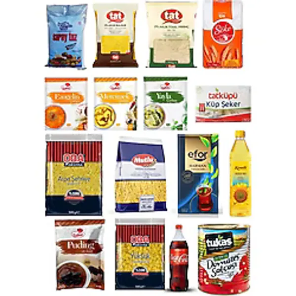 Tat Ramazan Paketi Kumanya Yardım Gıda Erzak Kolisi Ekonomik Paket 16 Parça Ürün