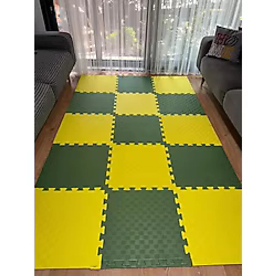 tatami zemin minderi 13mm 50x50 (15 adet fiyatıdır)-(2 eşit renk gönderilecektir) (haki-sarı)