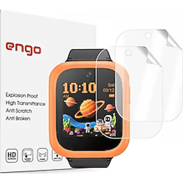 TCL Kids Watch K5 İle Uyumlu Ekran Koruyucu TPU, Tam Kaplayan Akıllı Çocuk Saat Koruması 2 Adet, Çizilmeye Dayanıklı Koruma MT50V