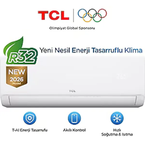 TCL SaveIN, 18000 BTU Split Klima, T-AI Enerji Tasarrufu, Isıtma ve Soğutma, Akıllı Wi-Fi Kontrolü, Akıllı Konfor - 2026 Model, TAC-18CHSD(080095)/ZG21I
