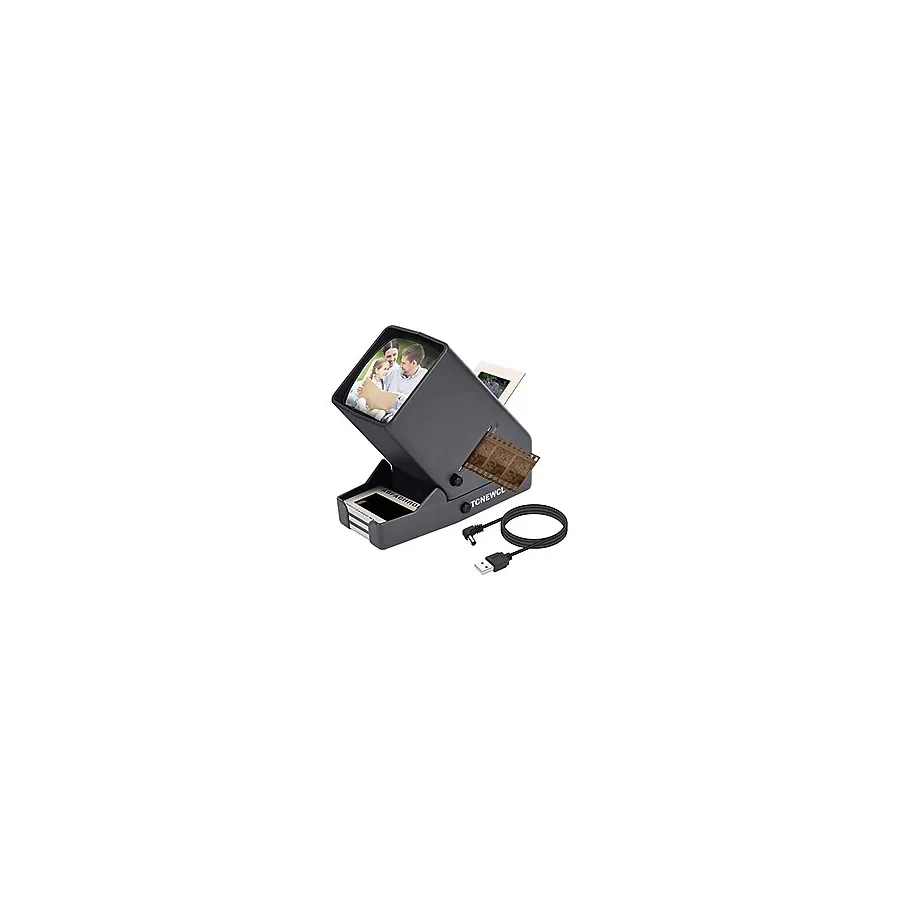 TCNEWCL 35 mm Slayt ve Film Görüntüleyici, Negatif Tarayıcı, Masa Üstü LED Işıklı Görüntüleme, 3X Büyütme, USB ile Çalışır