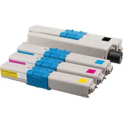 TecHarbor Oki MC342Dnw Oki MC342Dw Oki MC342W yazıcı uyumlu C301 Çipli 4 Renk Toner Seti %100 Uyumluluk