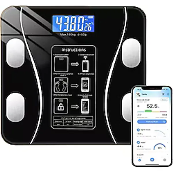 Techfit TF-1075 Siyah Cam Akıllı Dijital Baskül