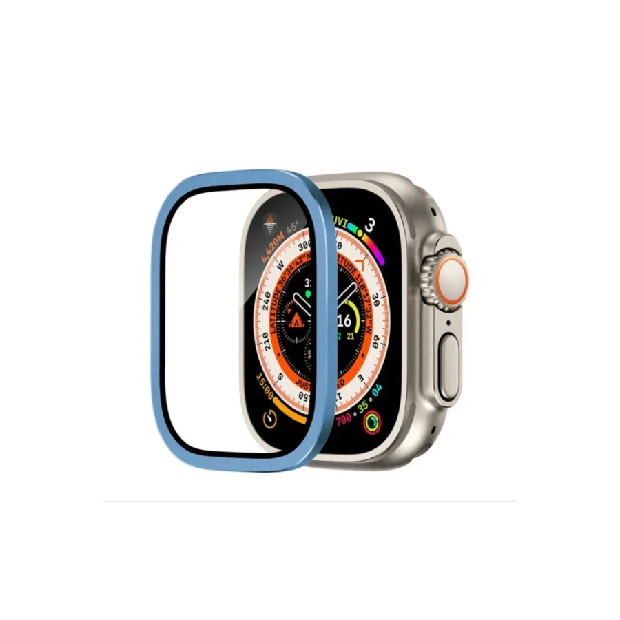 Techmaster Apple Watch Ultra Apple Watch Ultra 2 49mm Uyumlu Metal Çerçeveli Ekran Koruyucu