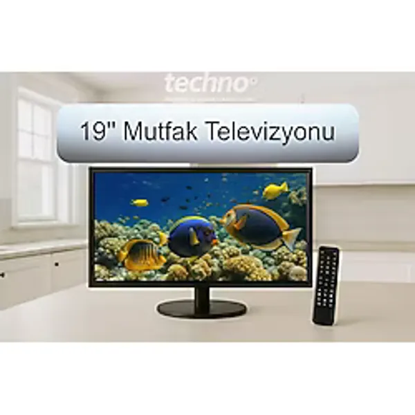 Techno 19" TV-Monitör Uydu Alıcısı Askı Aparatı Ekran 12V Full HD Karavan - Tekne