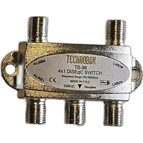 Technobox 4 Girişli Uydu Birleştirici Switch Kısa Devre Korumalı Merkezi Sistem Anten Çoklayıcı DiSEqC Switch
