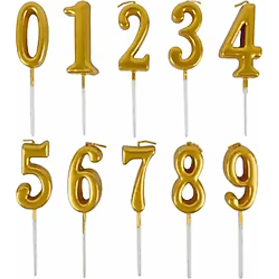 Tedaks 3 Gold Mum 13 Cm Büyük Boy Rakam Doğum Günü Pasta Süsleme