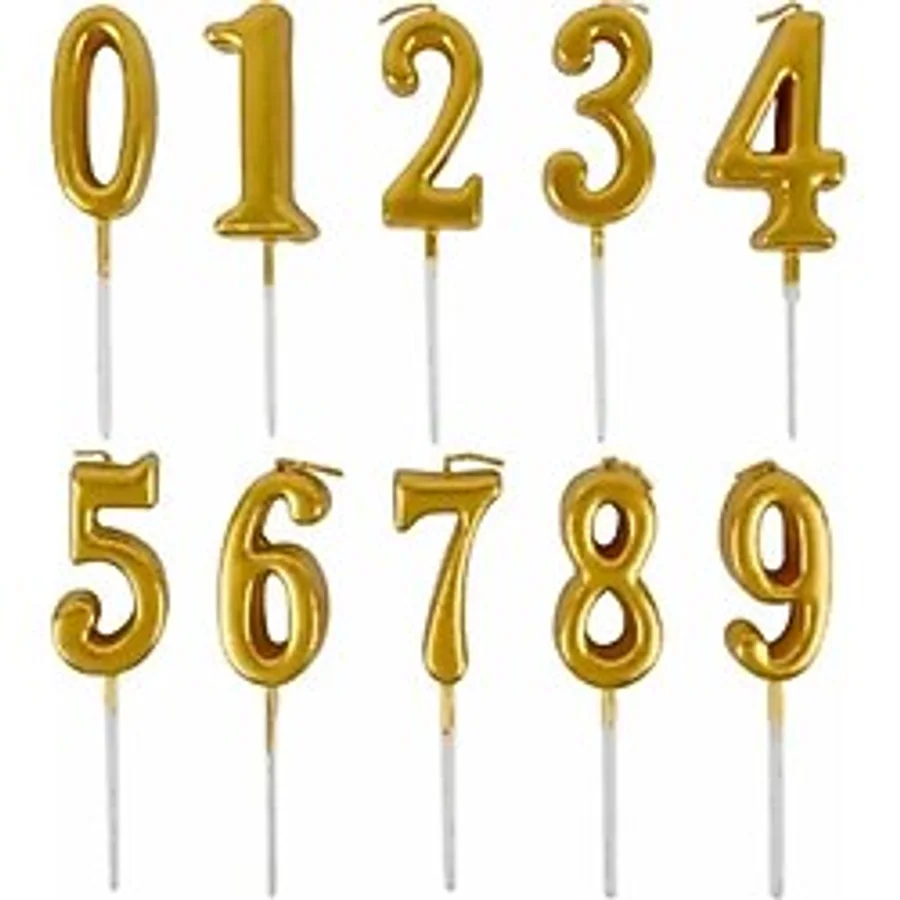 Tedaks 9 Gold Mum 13 Cm Büyük Boy Rakam Doğum Günü Pasta Süsleme