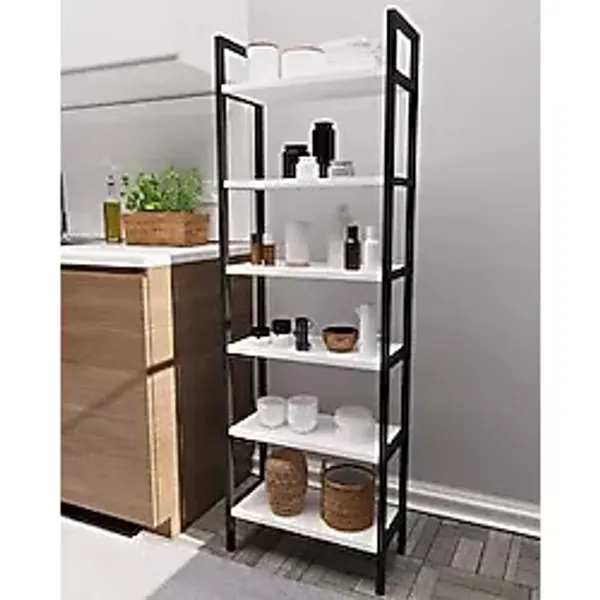 Tedarik Center Heves 6 Raflı Mutfak Rafı Metal Ayaklı Banyo Dolabı Çok Amaçlı Raf Kiler Dolabı Ofis Rafı Kitaplık - Atlantik Çam